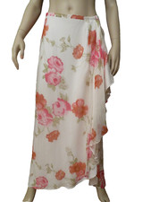 VTG Ann Taylor Evening Floral 90  s 100 Silk Maxi Long Wrap Skirt Size 6 S NWOT