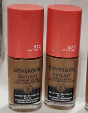 Covergirl Outlast Extreme Wear 3-in-1 Foundation 875 Soft Sable Pack Of 2