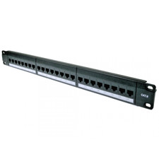 1U 24 Port Cat6 Patch Panel In-Line Coupler Ethernet Network Server Feedthrough