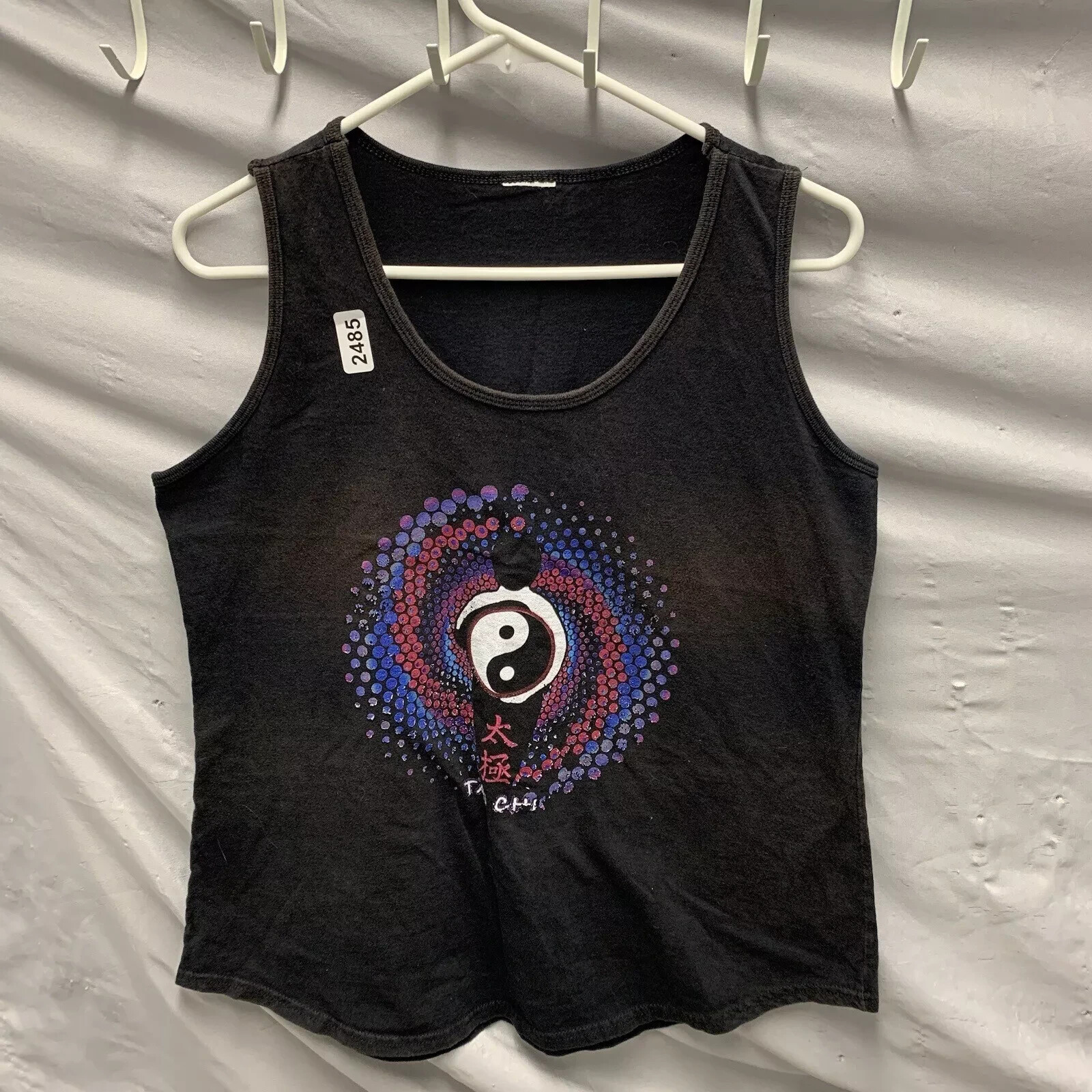 Tai Chi Shirt Adult Large Black Sleeveless Karate Summer Pullover Tank Top Men’s