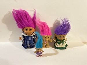 Trolls-Vintage-Russ-And-Ace-Troll-Doll-Lot-1980-039-s-Dolls-Some-With-Clothes