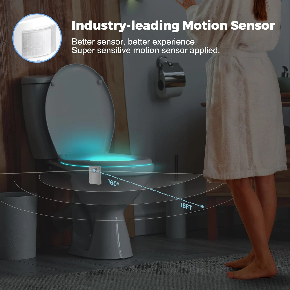 Witshine Rechargeable Toilet Night Light 16 Color Changing