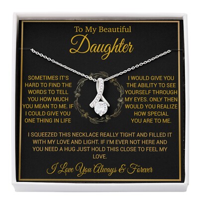To My Daughter Necklace, Daughter Father Necklace, Daughter Gift From Dad,Mom