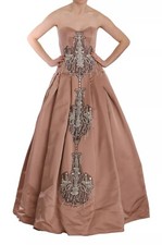 DOLCE & GABBANA Dress Crystal Pink Silk Chandelier Ball Gown IT42 /US8 /M $28000