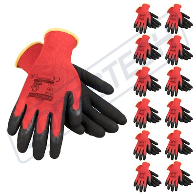 12 Polyester Mechanics Gloves Dipped w/ Latex light weight JORESTECH