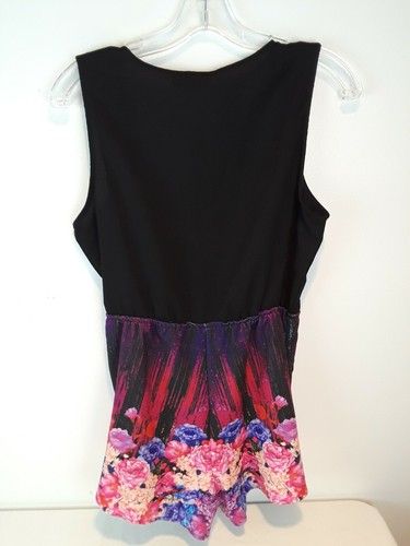 MOOLOOLA Black and Multicolored Floral Designed Romper Size 12 NEW WITH TAG!!! - Picture 4 of 12