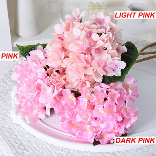 Hortensia Artificial Flores de Seda Falsa Ramo Boda Hogar Jardín Mesa Decoración - Imagen 7 de 28