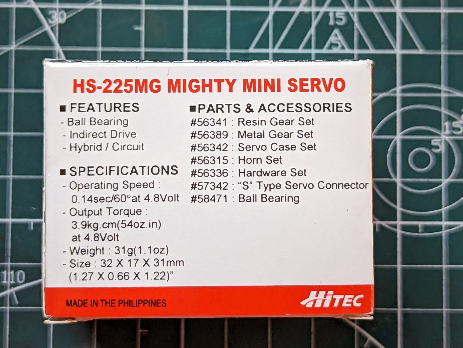 Hitec HS225MG Mighty Mini Metal Gear Ball Bearing Servo 2PACK *New/Unused* 669962320122 eBay