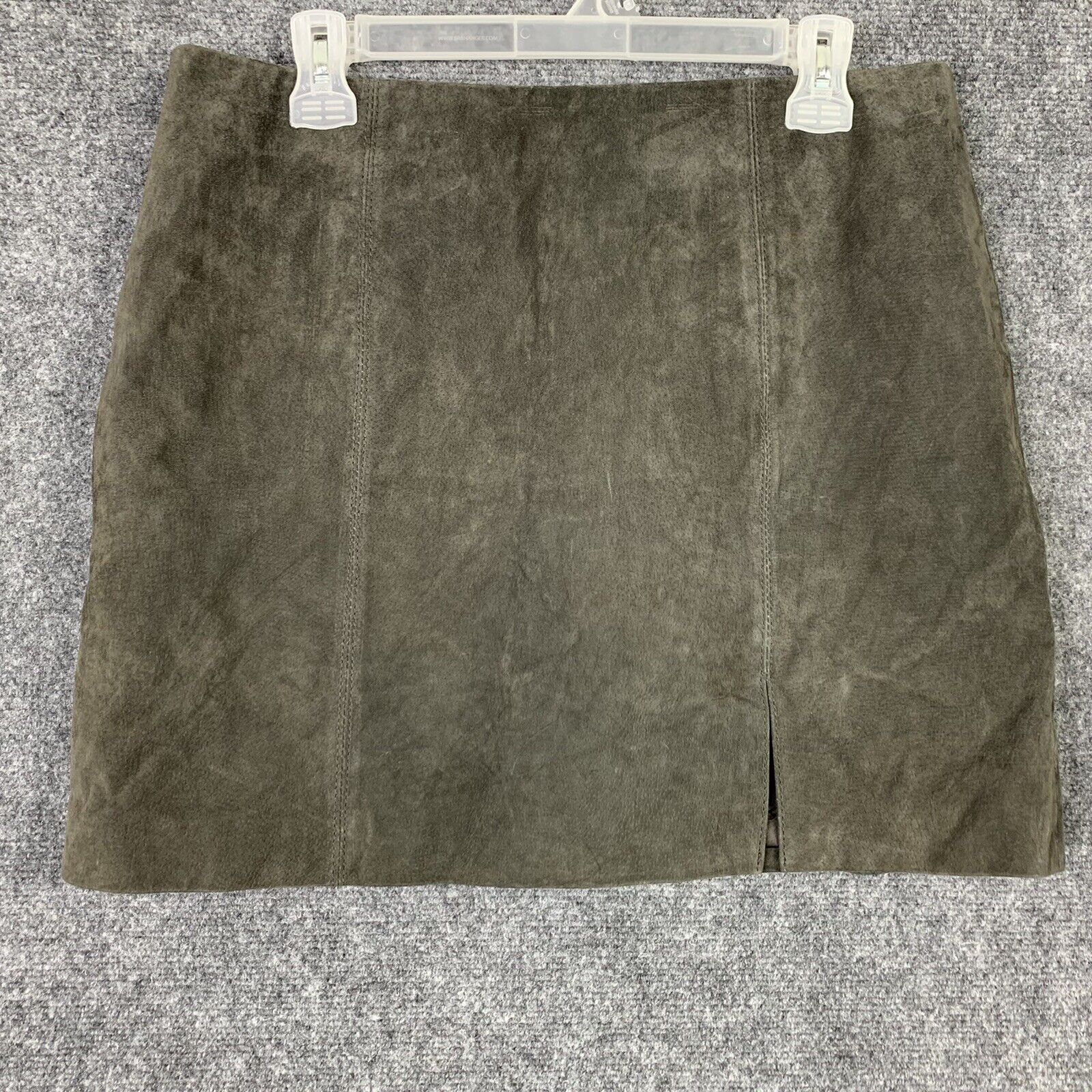 Blank NYC Mini Skirt Gray Suede Leather Exposed B… - image 11