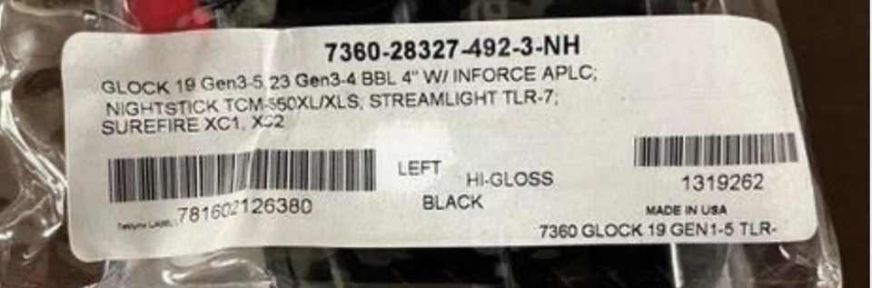 Safariland 7360-28327 ALS/SLS Mid Ride Lvl 3 Duty Holster Glock 19X LH-TacLigt - Image 2 of 2