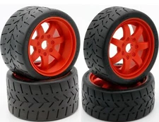 Powerhobby 1/8 Gripper Front Rear 42/54/100 Belted Tires RED 4 Arrma LIMITLESS