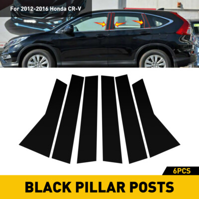 FOR HONDA 6PCS/SET 2012-2016 CRV DOOR TRIM COVER PIANO WINDOW/BLACK PILLAR POSTS