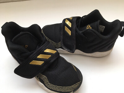 ADIDAS DEEP THREAT PRIMEBLUE BLACK/GOLD BIG KIDS SHOES SIZE 10 | eBay