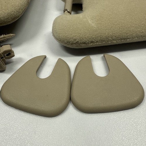 1999-2003 Lexus RX300 Pair Tan Cloth Sun Visors Lighted Set Beige With Hardware - Picture 5 of 24
