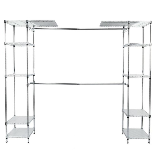 85x14x72" Adjustable Closet Organizer Garment Rack Clothes Hanger Home Shelf - Picture 7 of 12