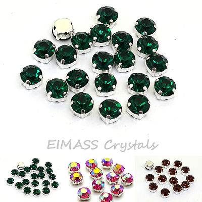 100 x 5 mm EIMASS  GRADE A zum Aufnähen geschliffener Glaskristalle Strasssteine, Edelsteine, 3555