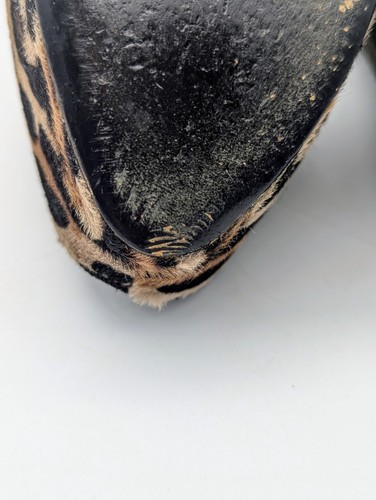 36.5/6.5 Giuseppe Zanotti High Heels Platform Black Leopard Print Fur Leather - Picture 13 of 17