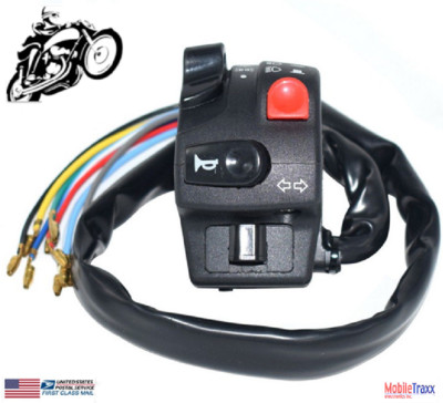 Push Button Headlight Brake 7/8'' Motorcycle ATV Light Switch Handlebar Double Control Kill Button Switch Headlight Spotlight Fog Light ON Off Switch