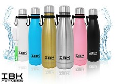 BORRACCIA TERMICA 500ml IBK BOTTIGLIA DOPPIA PARETE ACCIAIO INOX BEVANDE THERMOS