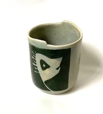 Ceramic Coffee Green Mug Thailand Handmade Gift Celadon Glaze 8.5 fl oz.