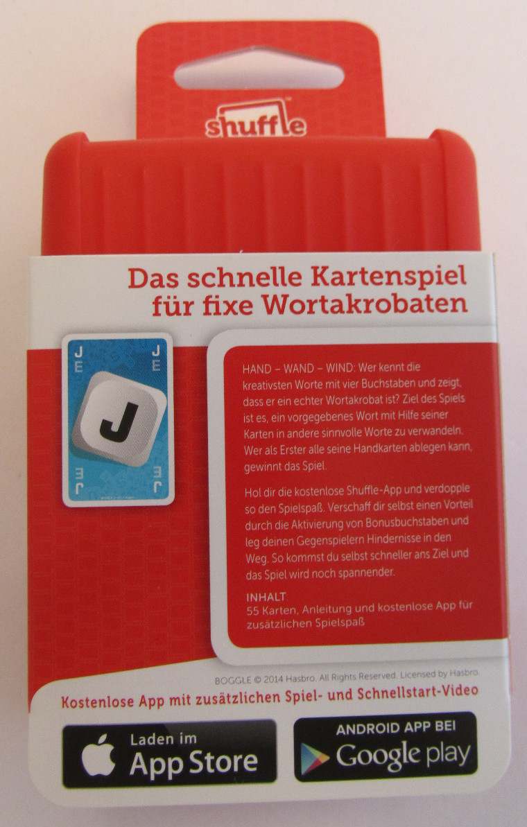 Shuffle Kartenspiel * Wortakrobaten * Boggle Slam * Hasbro * Neu * OVP