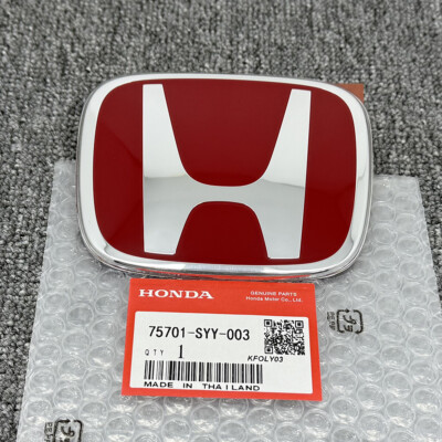 Front Grille H Emblem For Honda Civic 2022-2025 Si Sedan 4-Door Red H-Mark Badge