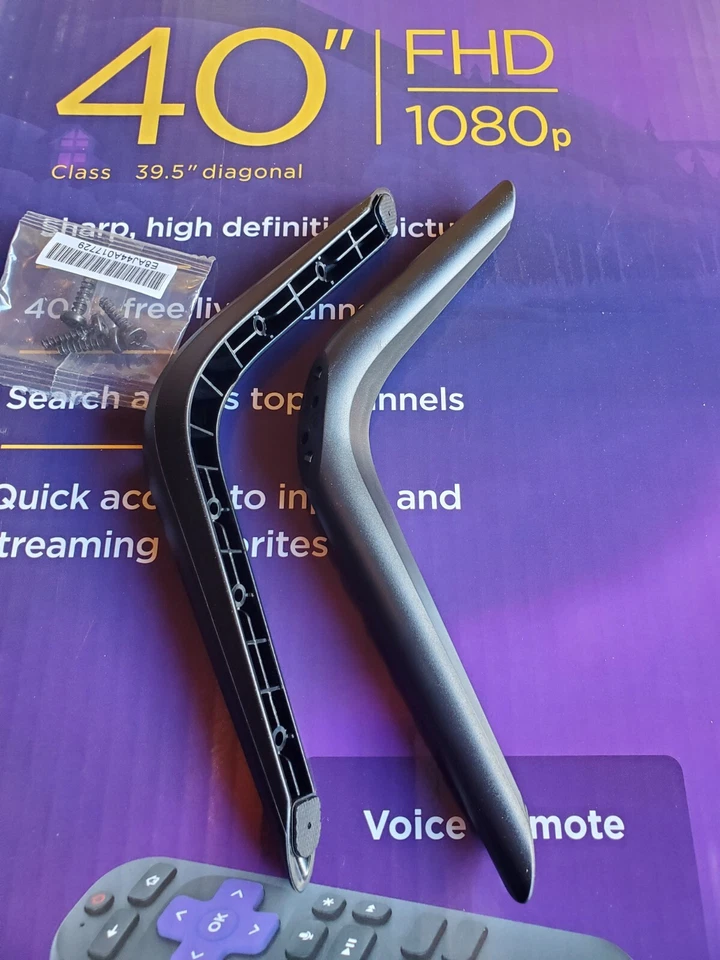 Roku 40" Smart TV Stand Legs Feet 40R3B5 NEW With Screws FAST FREE SHIPPING - Image 2 of 4