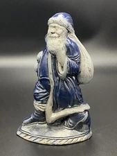 Vintage Rowe Pottery Works Salt Glaze Santa 7” 1988