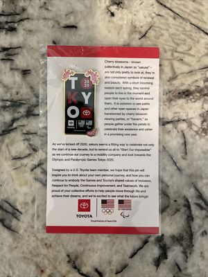 Olympics 2020 Tokyo Japan Toyota Cherry Blossom Pin Rare in