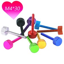 Aluminium Knurled Thumb Screw Metric M4X30 Flat Head Thumbscrew Bolt coloured