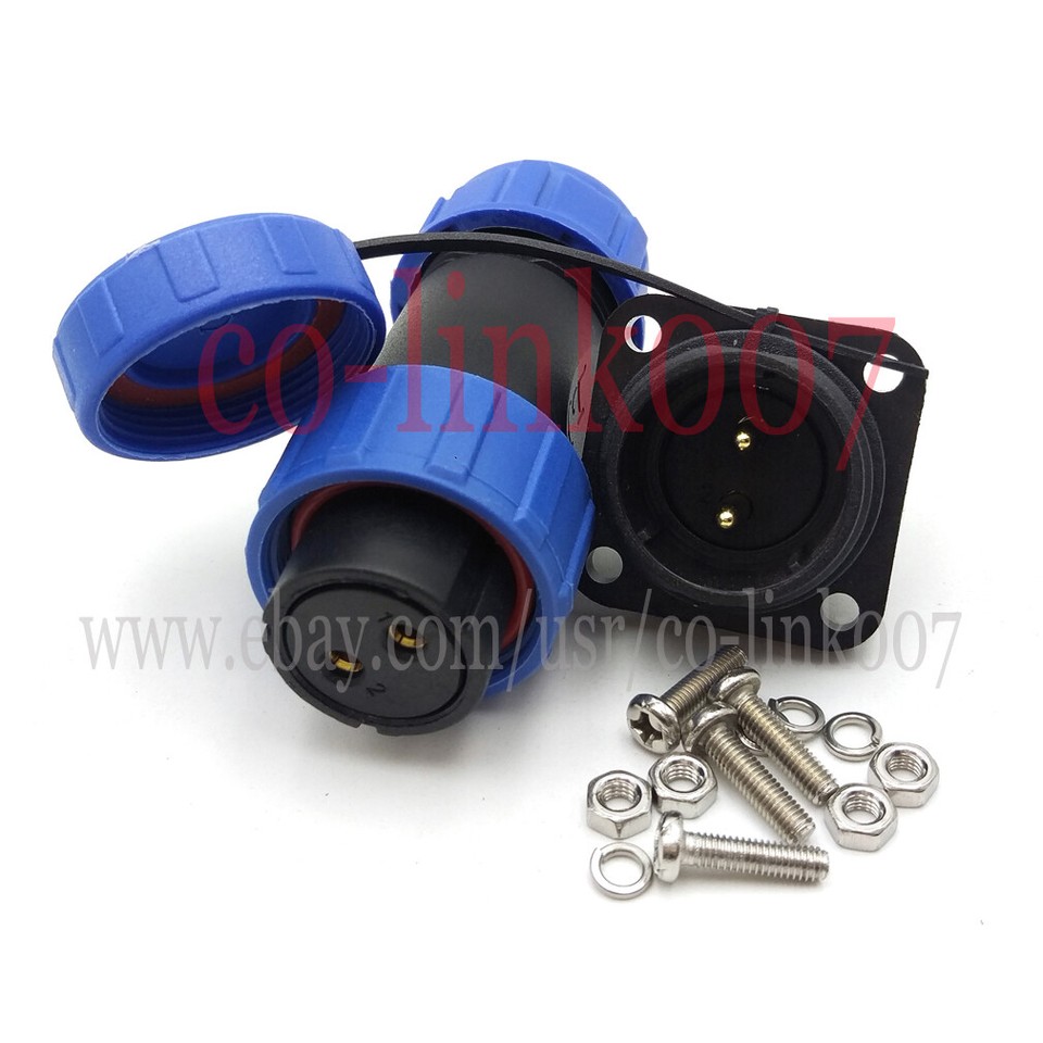 Connettore Ip68 2 Poli Connettore Aeronautico SP13 - 2 Poli, IP68, Per Lampade Esterne, 250V 10A Spina Ip68 Impermeabile