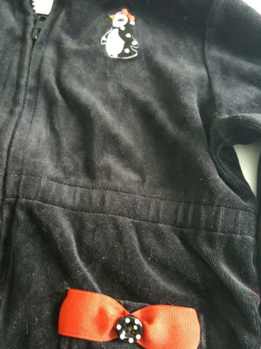Gymboree Black Velour Hoodie Jacket S 5-6 zip up - Picture 2 of 7