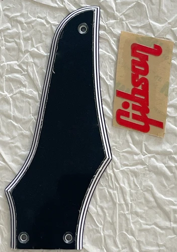New-For Gibson Firebird Non-Reverse Truss Rod Cover+Decal Guitar Pickguard Black