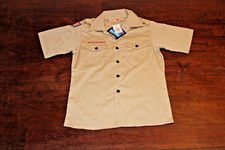 Boy Scouts of America BSA Youth Shirt Tan Large NWT New With Tags Short Sleeve