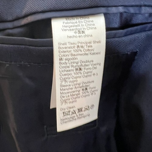 J.Crew $298 Crosby Classic Fit Suit Jacket Italian Chino Navy 42R BQ427 - Picture 12 of 14