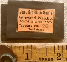 Vintage Needles & Package Jas. Smith & Son's England Tapestry # 20 Rounded Tip