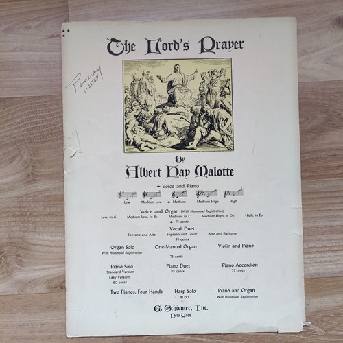 Rare 1935 Vintage Albert Hay Malotte 'The Lords Prayer" Piano Music Sheet - Picture 5 of 24