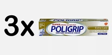 Super Poligrip ExtraCare ZincFree Denture & Partials Adhesive Cream,2.2oz(x3)