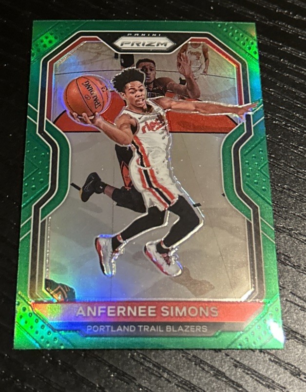 2020-21 Panini Prizm Anfernee Simons Green Prizm