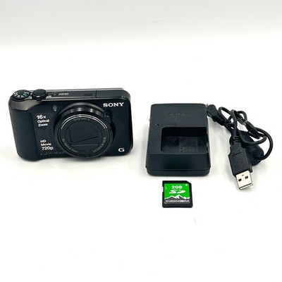 Sony Cyber-shot DSC-H90 Digital Camera Black 16.1MP 16x Optical Zoom Bundle EUC