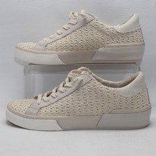 Dolce Vita Zina Woven Crochet Suede Sneakers Cream Off White Womens 6.5