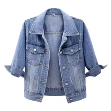 Women's Classic  Soft Denim Jacket- 3/4 Sleeve
