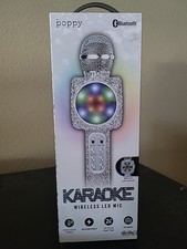Poppy Karaoke Wireless LED Mic Bling Design Bluetooth Rechargeable NEW