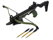 KingsArchery Crossbow Pistol Self-Cocking 80 LBS Bow Archery Aluminum Arrows