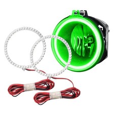 Led Fog Lights Halo Ring Lights Green For 2005-2010 Jeep Grand Cherokee