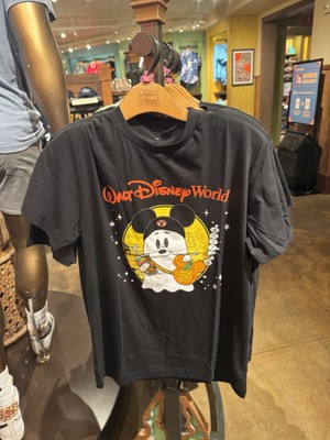 Disney Parks 2025 Halloween Mickey Mouse Ghost Pumpkin Adult T-Shirt Size  XS