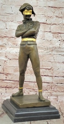 Harlequin Jester Joker Bronze STATUE Sculpture Vintage Figurine Figure Marble