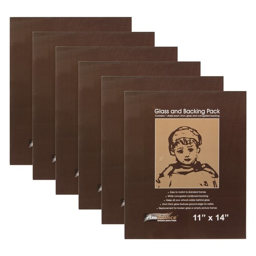 Ambiance Picture Frame Glass and Backing 11"" x 14"" 6-Pack - Picture 1 of 7