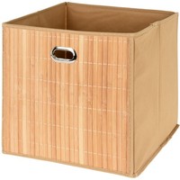 Faltbox Aufbewahrungsbox Einschubkorb 31X31X31Cm Regalbox Bambus Braun Klappbox