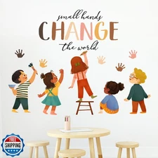 Mfault Small Hands Change The World Equality Wall Decals Stickers, Inspiratio